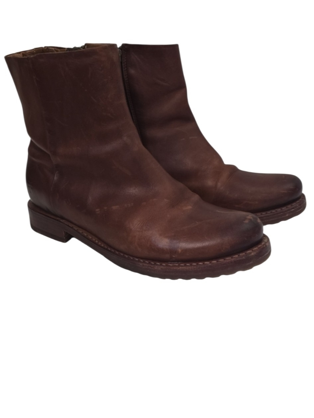 Frye Veronica inside zip boot in Brown leather Rugged Casual Combat Moto